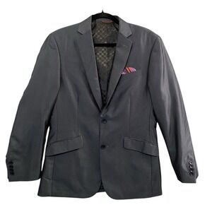 Vtg BILLY LONDON Men Blazer Single Breasted Sz 38R Blue Career Business Formal